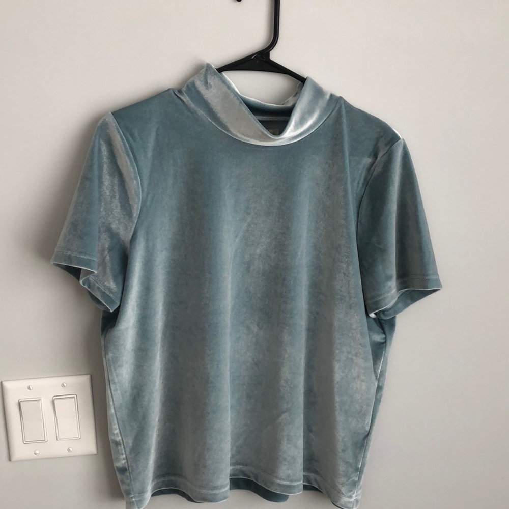 Velvet turtleneck top